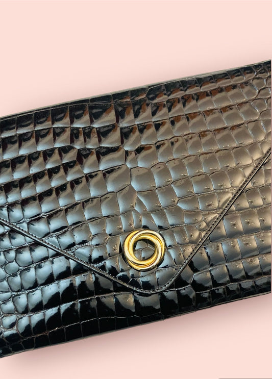 Tracolla maxi clutch 80s coccodrillo Alice In Vintage