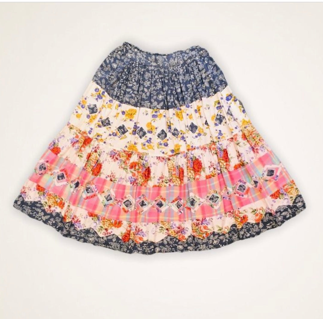 Gonna 70s cotone a ruota Alice In Vintage