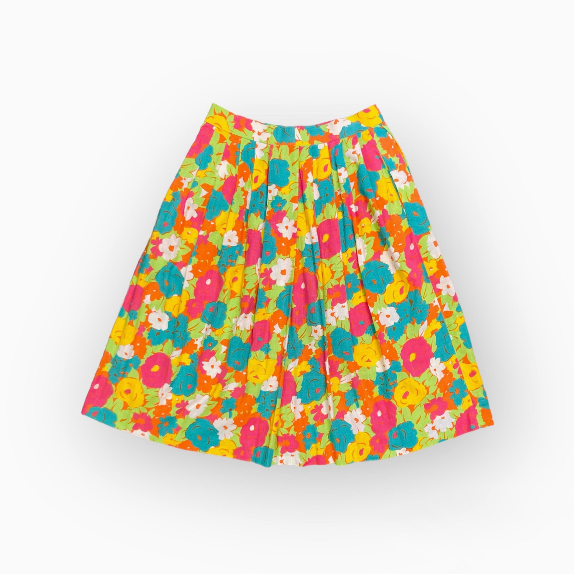 Gonna 80s cotone flower Alice In Vintage