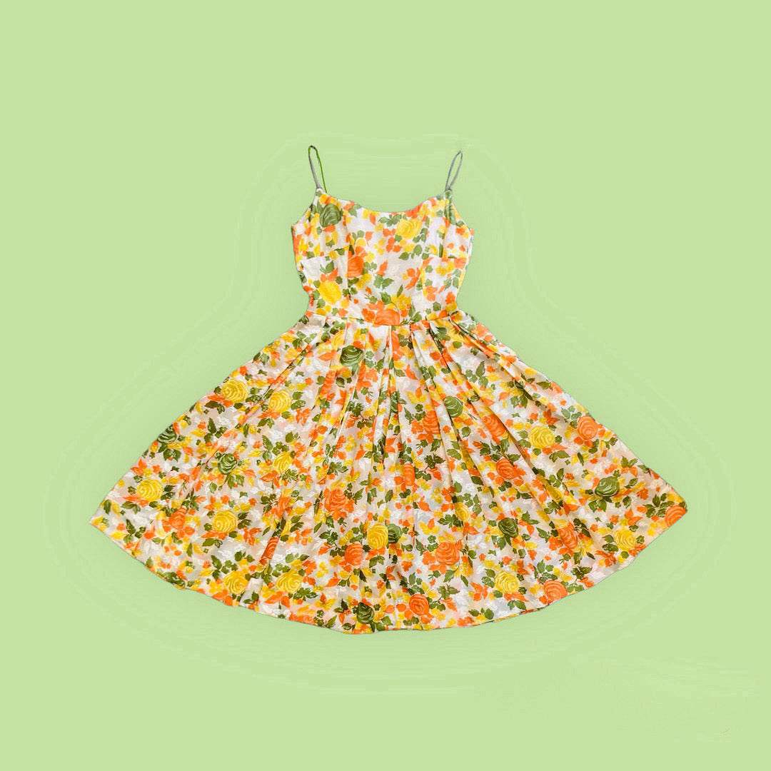 Abito 60s seta flower Alice In Vintage