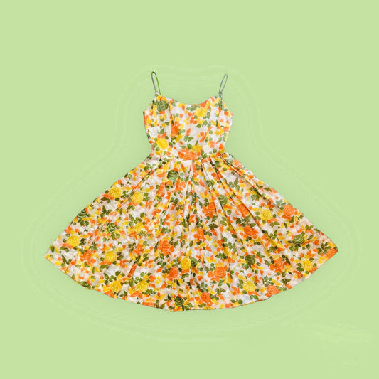Abito 60s seta flower Alice In Vintage