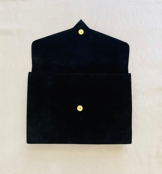 Maxi clutch suede 90s Alice In Vintage