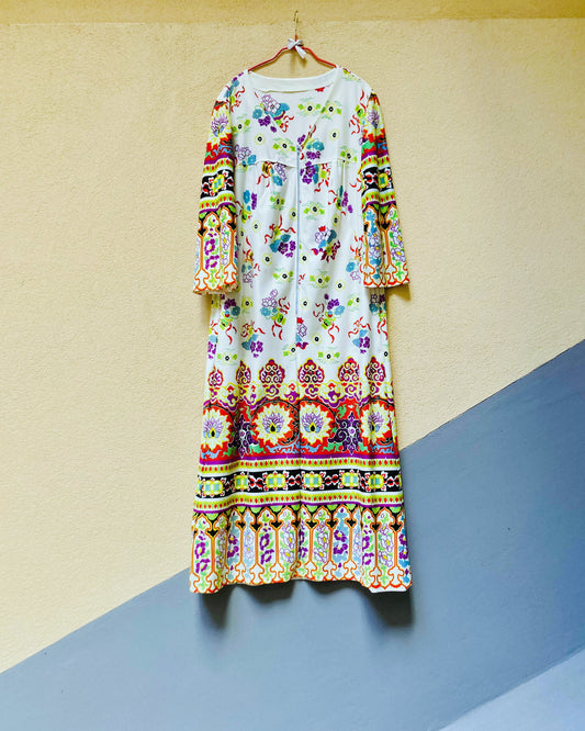 Abito lungo flower 70s Alice In Vintage