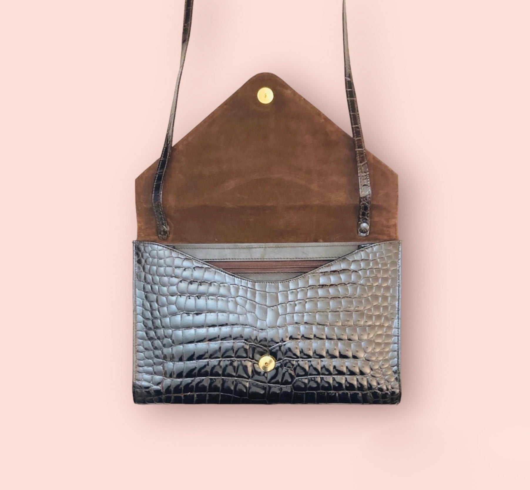 Tracolla maxi clutch 80s coccodrillo Alice In Vintage