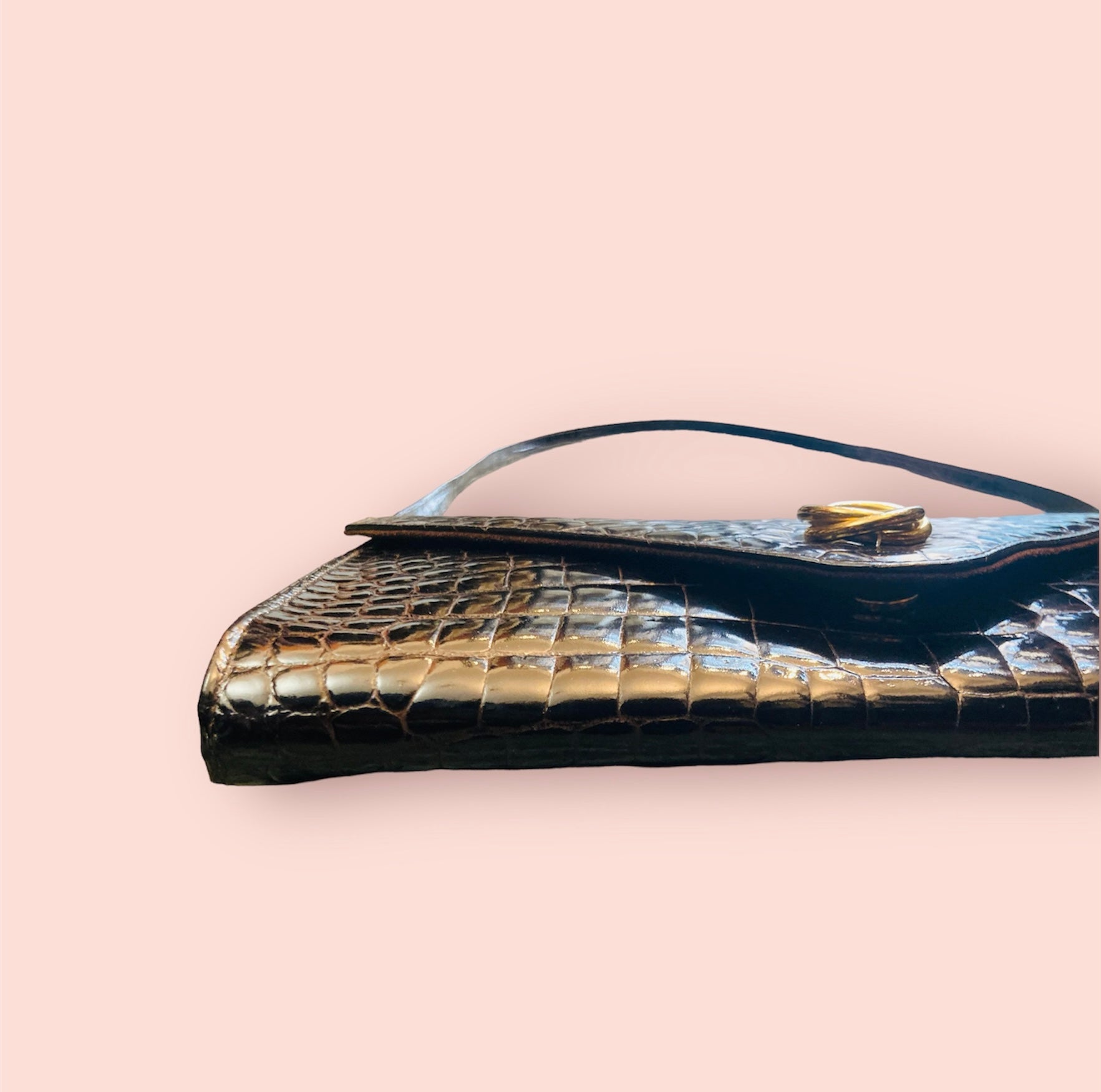 Tracolla maxi clutch 80s coccodrillo Alice In Vintage