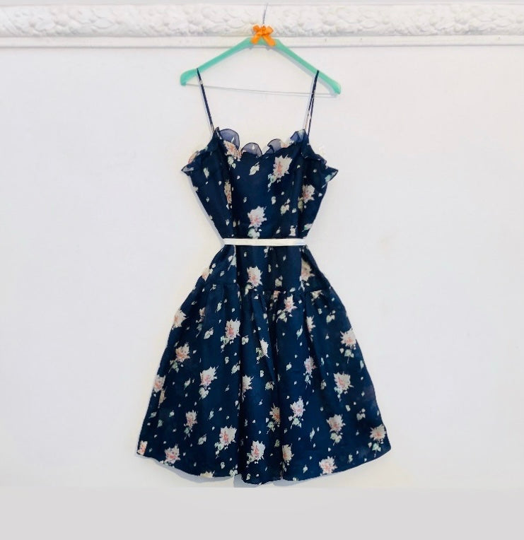 Abito cocktail 60s seta flower Alice In Vintage