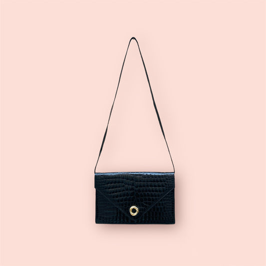 Tracolla maxi clutch 80s coccodrillo Alice In Vintage