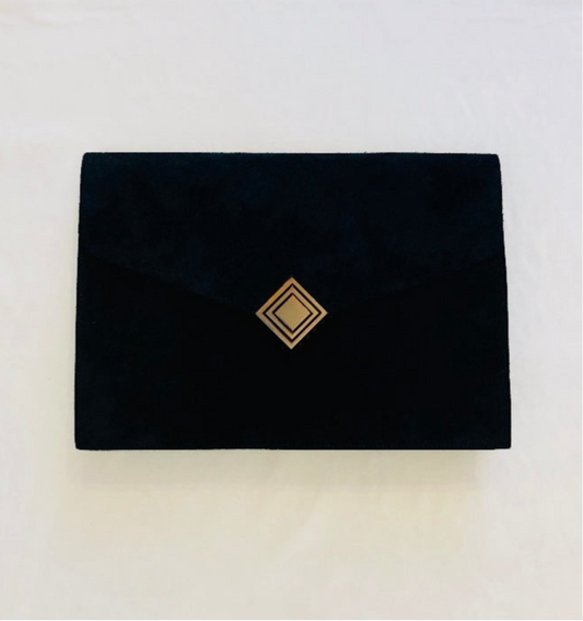 Maxi clutch suede 90s Alice In Vintage