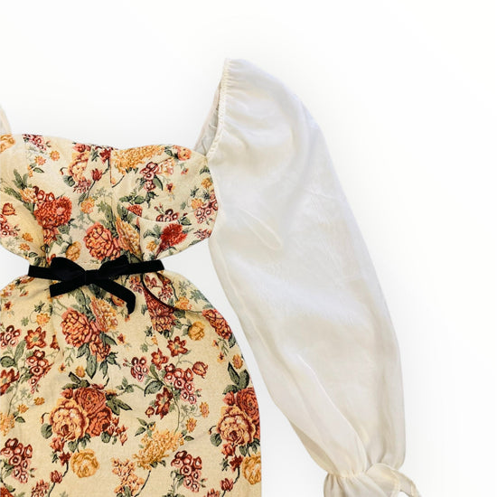 Flower dress broccato 90s Alice In Vintage
