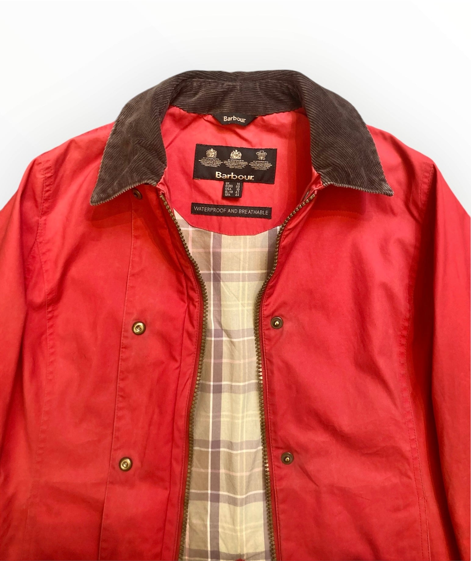 Barbour jacket midi rosso Alice In Vintage