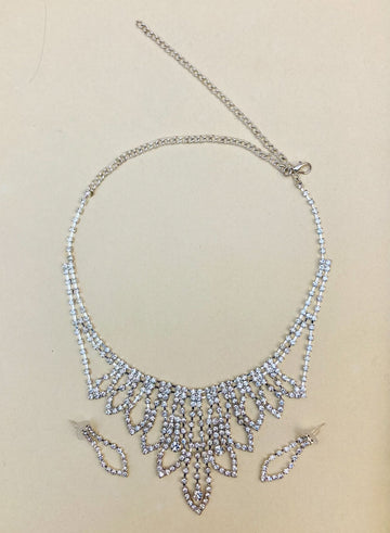 Parure 80s strass collier + orecchini