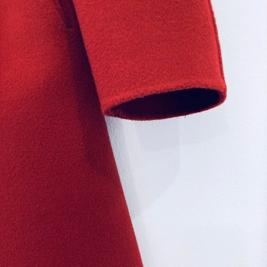 Coat 90s lana e cachemire fragola Alice In Vintage