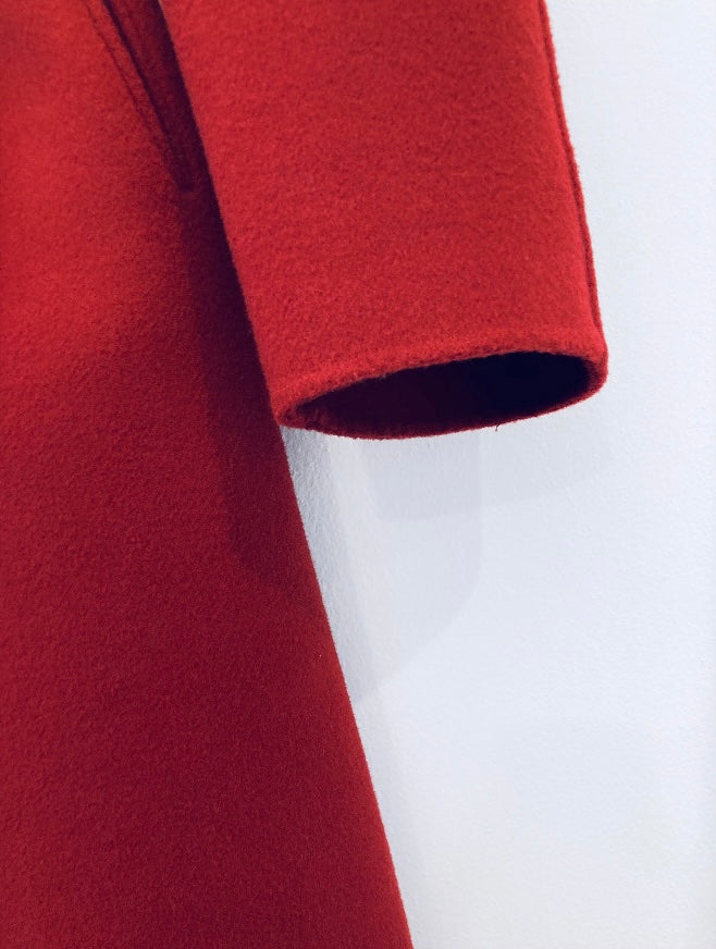 Coat 90s lana e cachemire fragola Alice In Vintage