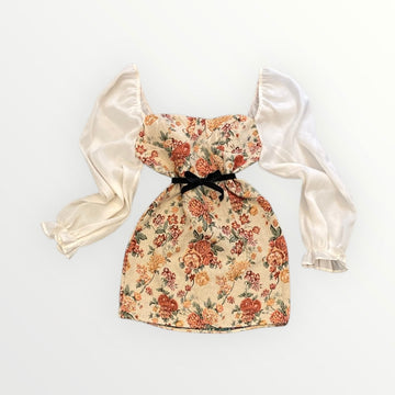 Flower dress broccato 90s Alice In Vintage