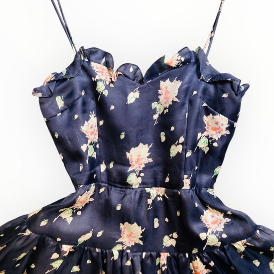 Abito cocktail 60s seta flower Alice In Vintage