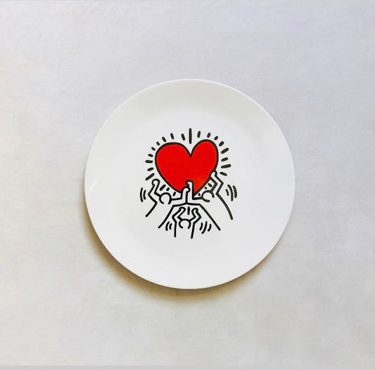 Keith Haring heart piatto Alice In Vintage