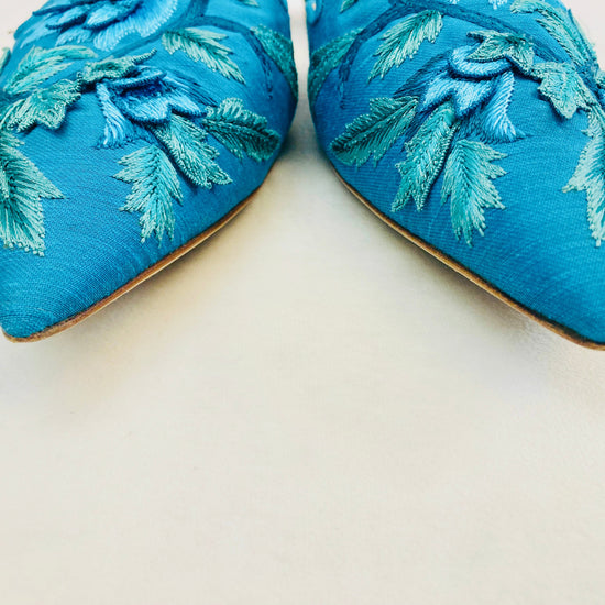 Alberta Ferretti sabot ricamo flower Alice In Vintage