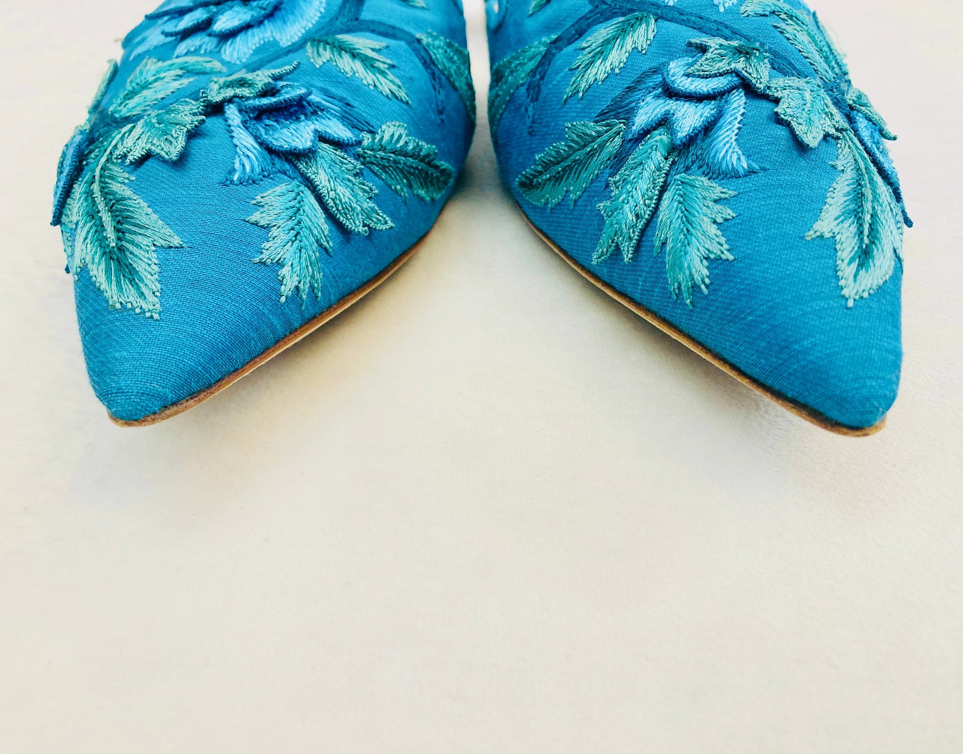 Alberta Ferretti sabot ricamo flower Alice In Vintage