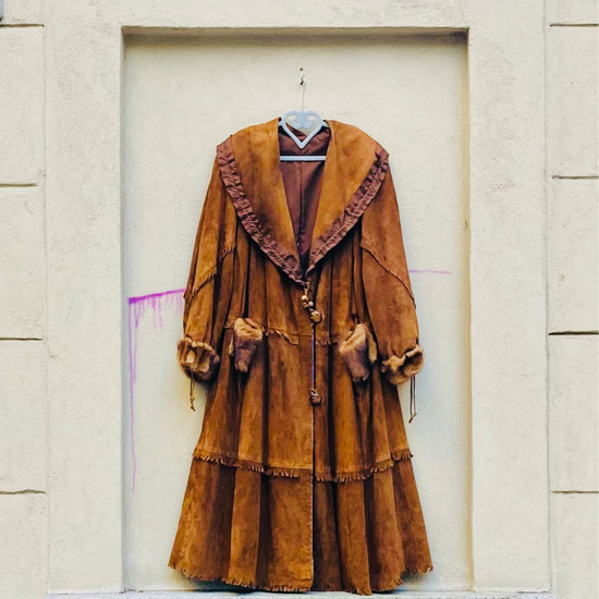 Maxi coat 90s suede Alice In Vintage