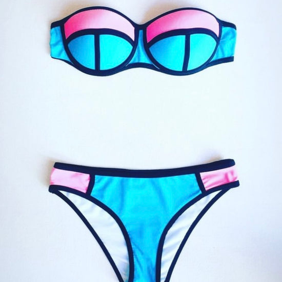 Bikini 90s color block Alice In Vintage