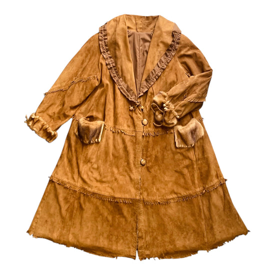 Maxi coat 90s suede Alice In Vintage