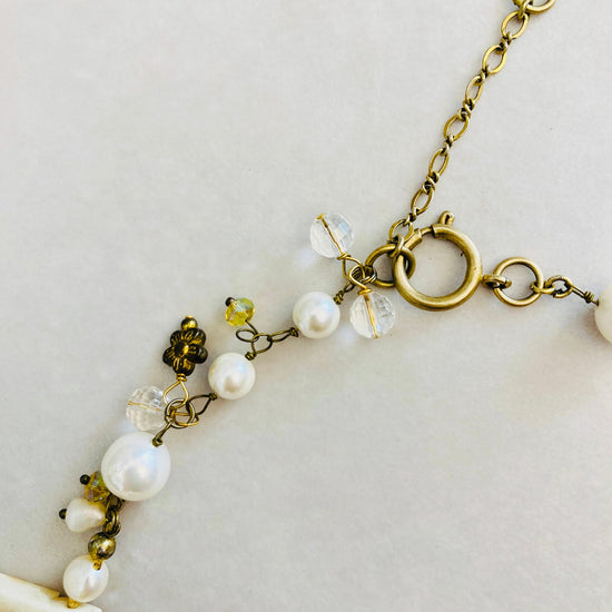 Collana corallo bambù perle Alice In Vintage