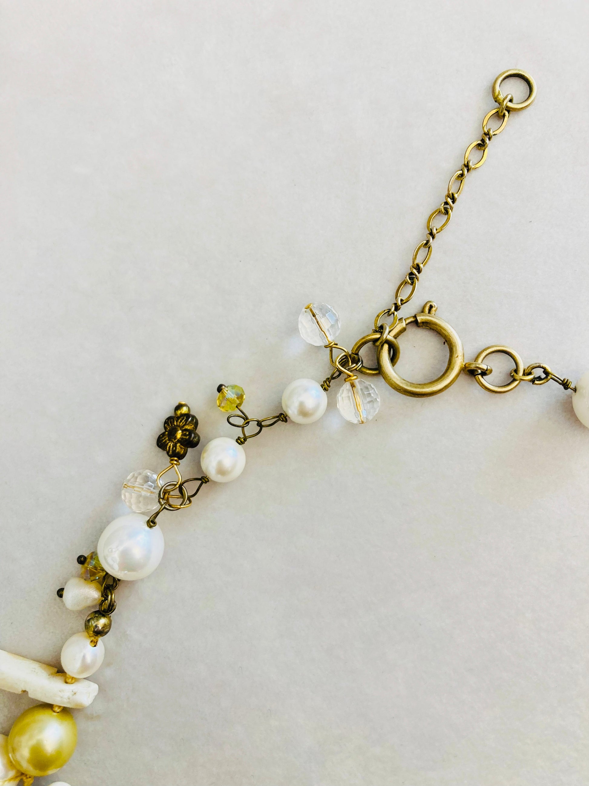 Collana corallo bambù perle Alice In Vintage