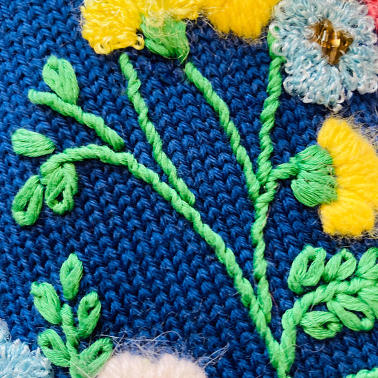 Maglione 80s ricamo flower Alice In Vintage