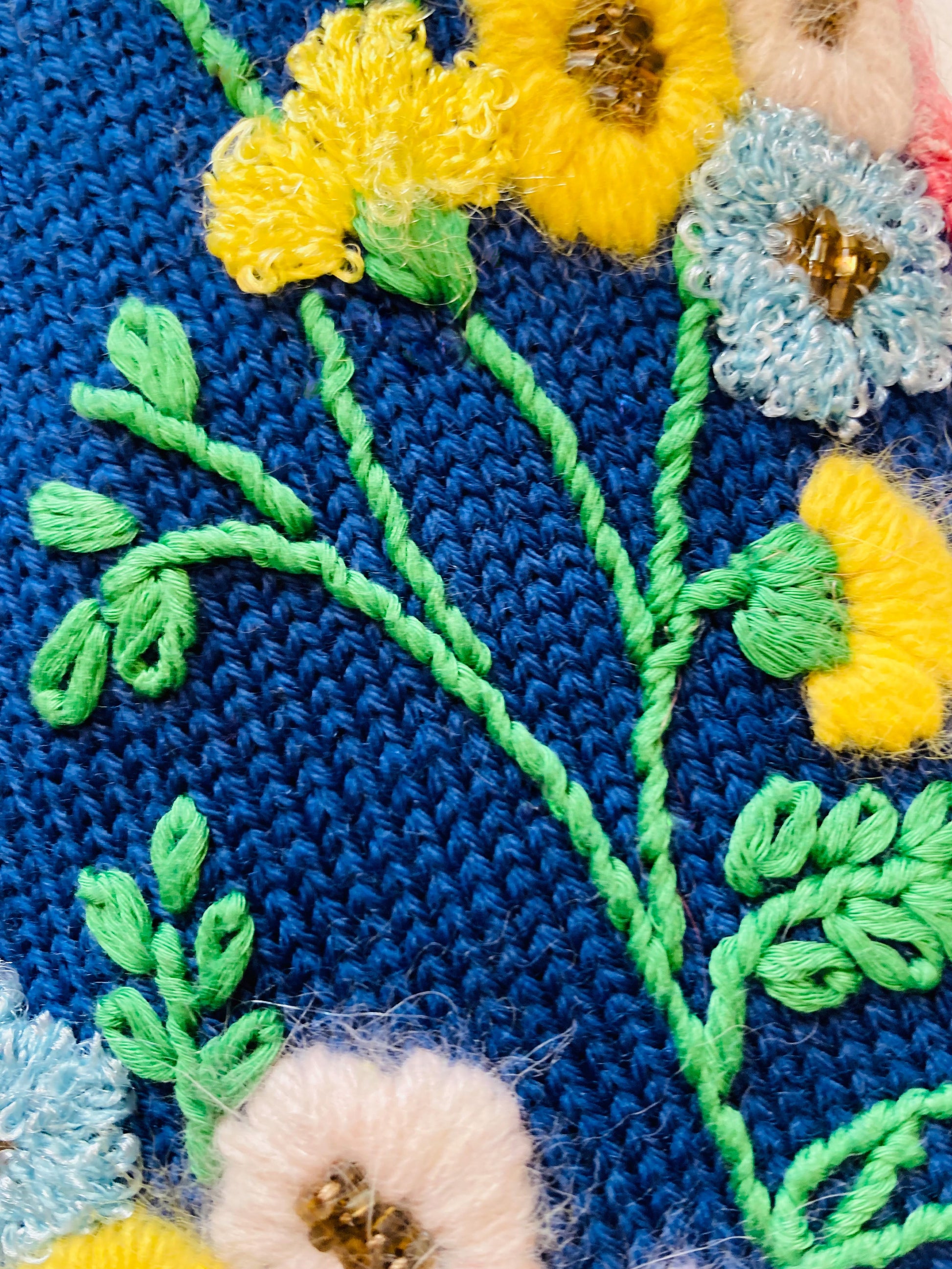 Maglione 80s ricamo flower Alice In Vintage