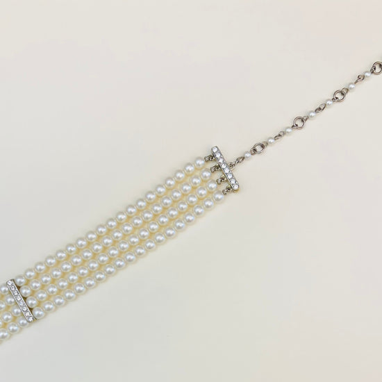 Choker 90s perle bijoux strass Alice In Vintage