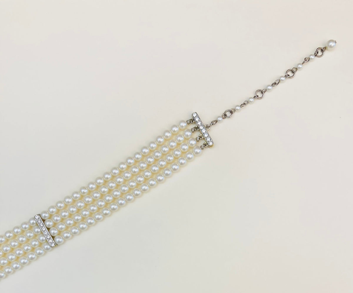 Choker 90s perle bijoux strass Alice In Vintage