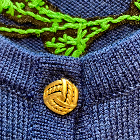 Maglione 80s ricamo flower Alice In Vintage