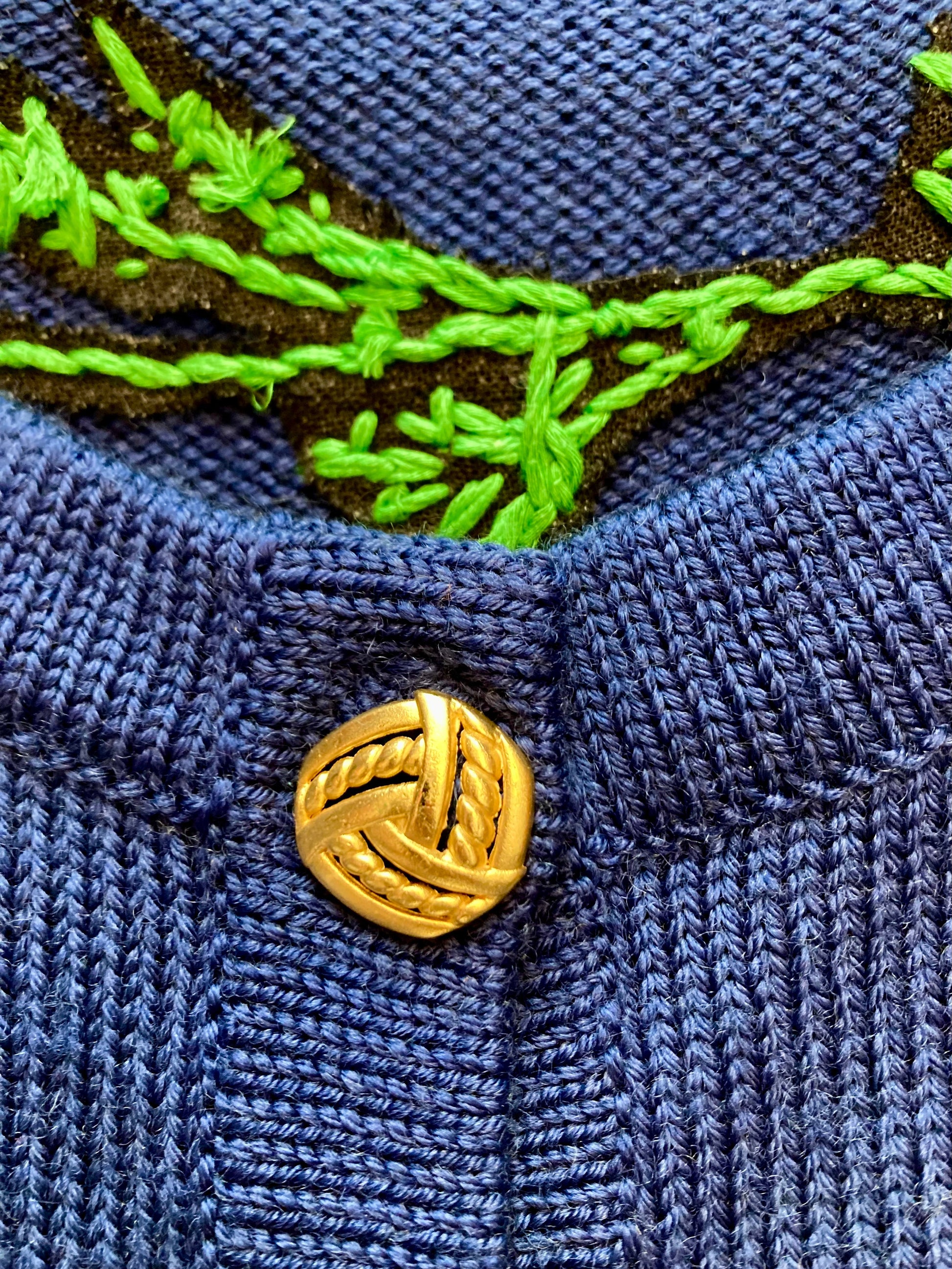 Maglione 80s ricamo flower Alice In Vintage