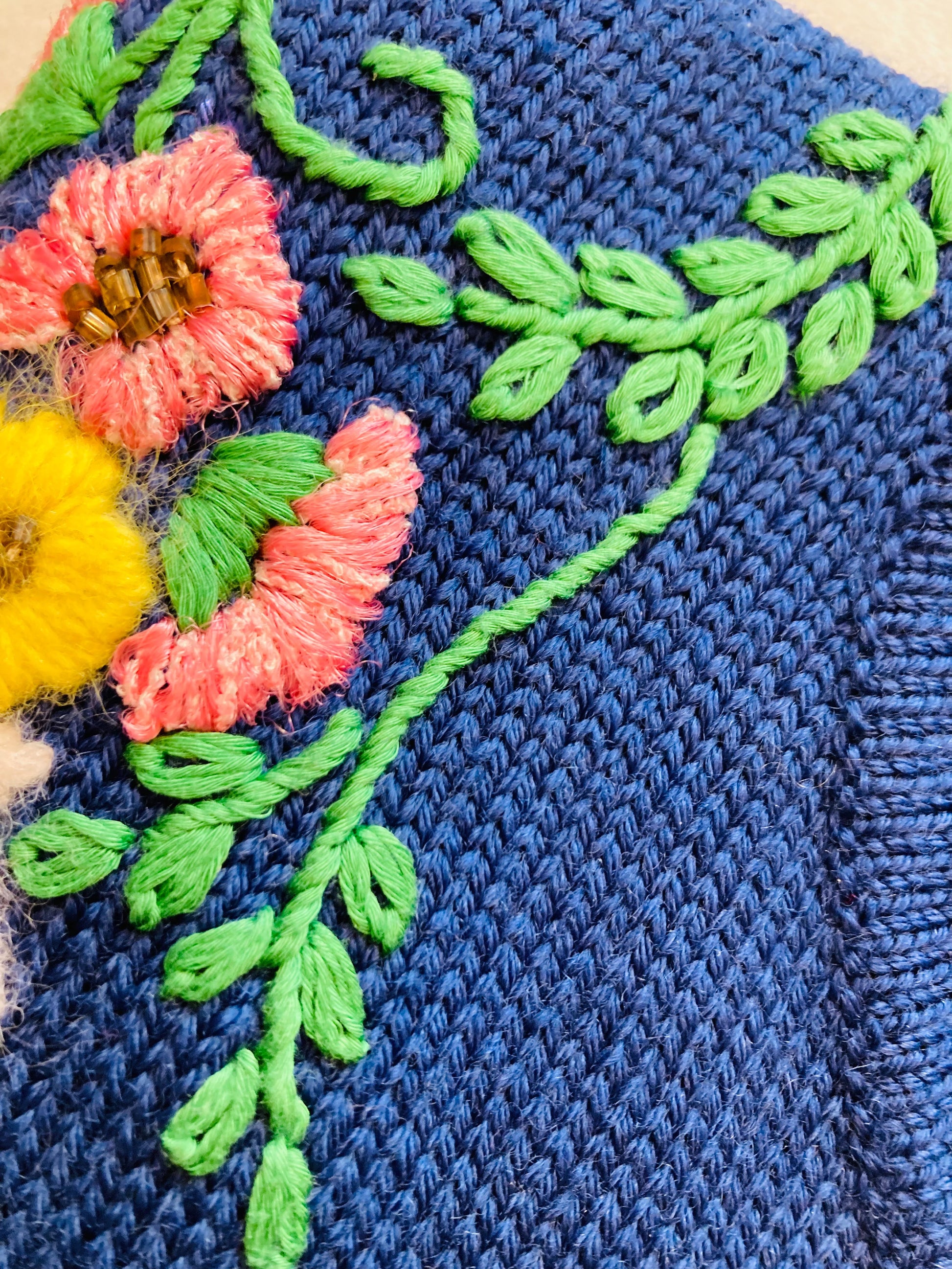 Maglione 80s ricamo flower Alice In Vintage