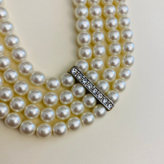Choker 90s perle bijoux strass Alice In Vintage