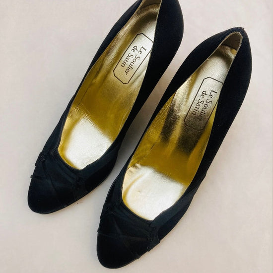 Le soulier de Satin décolleté raso nero Alice In Vintage