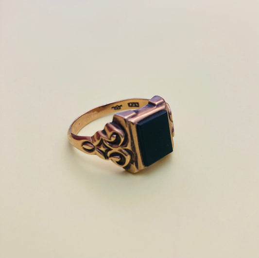 Anello uomo oro e onice Alice In Vintage