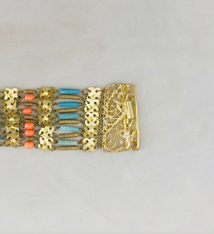 Parure 70s turchesi corallo Alice In Vintage