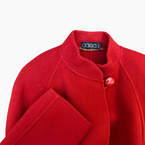 Coat 90s lana e cachemire fragola Alice In Vintage