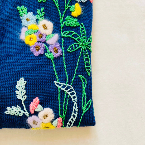 Maglione 80s ricamo flower Alice In Vintage