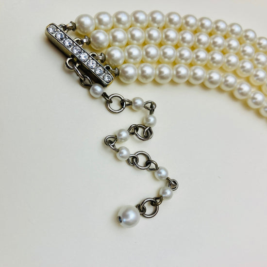 Choker 90s perle bijoux strass Alice In Vintage