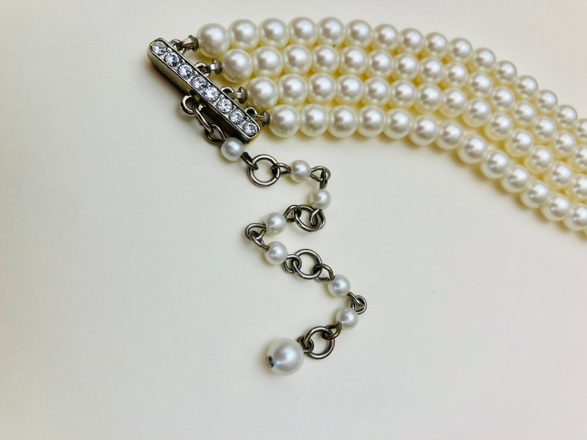 Choker 90s perle bijoux strass Alice In Vintage