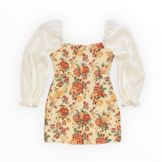 Flower dress broccato 90s Alice In Vintage