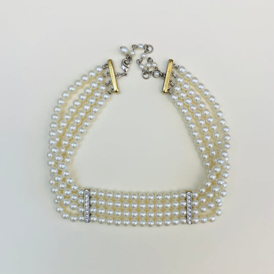 Choker 90s perle bijoux strass Alice In Vintage