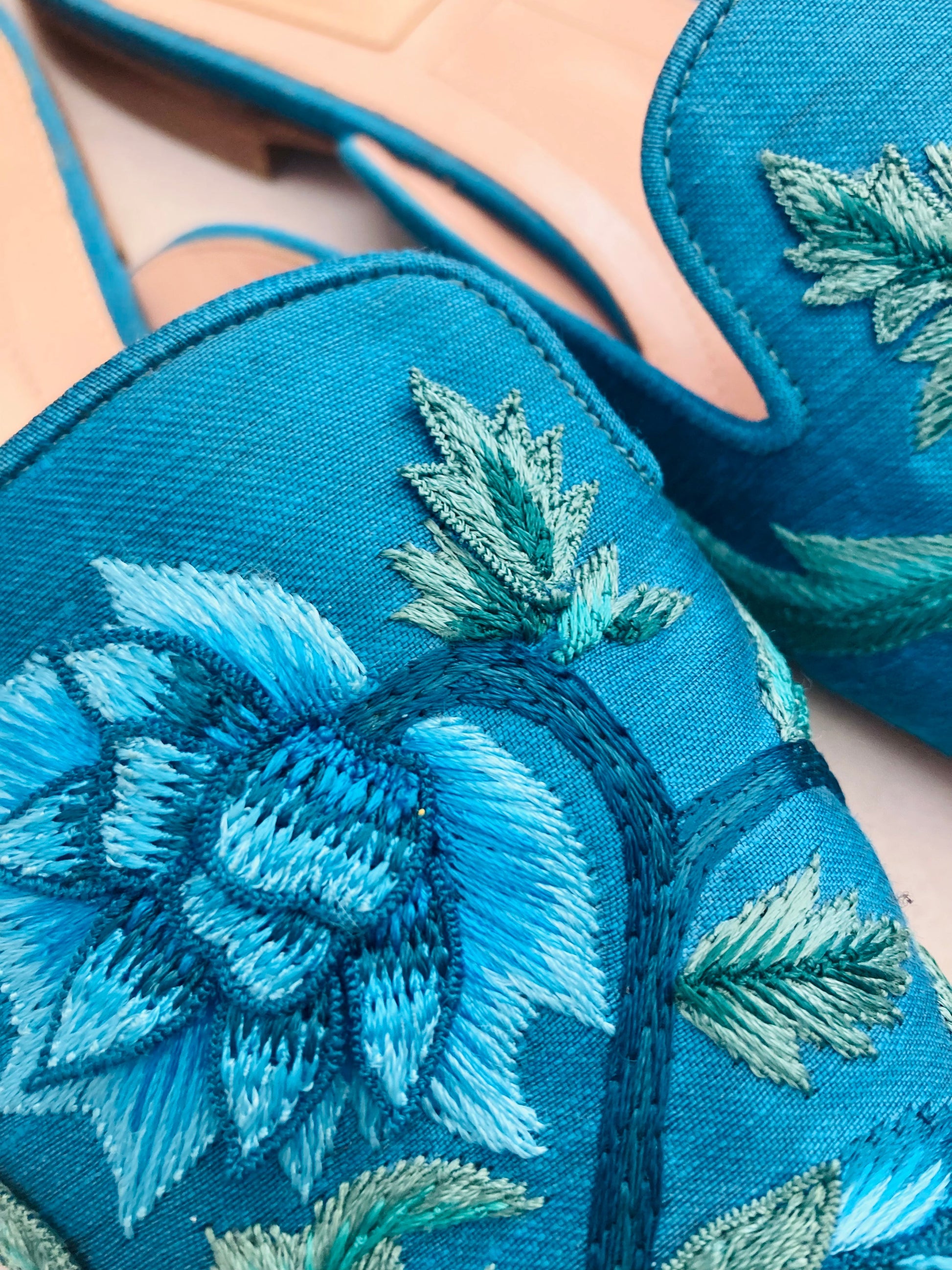 Alberta Ferretti sabot ricamo flower Alice In Vintage