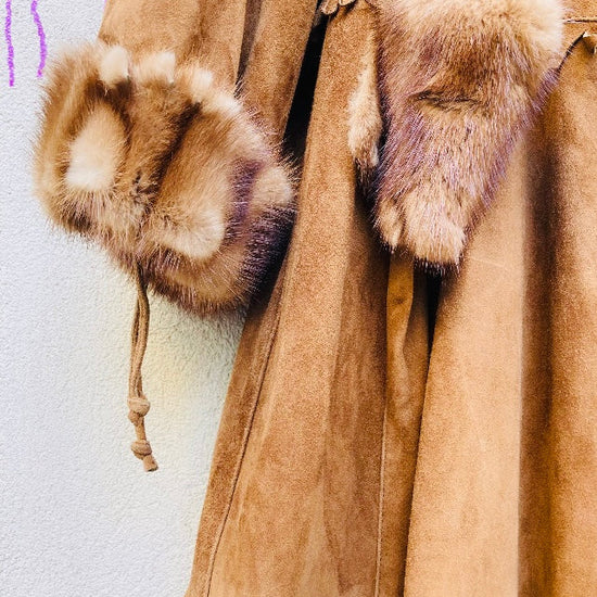 Maxi coat 90s suede Alice In Vintage