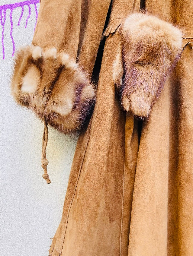 Maxi coat 90s suede Alice In Vintage