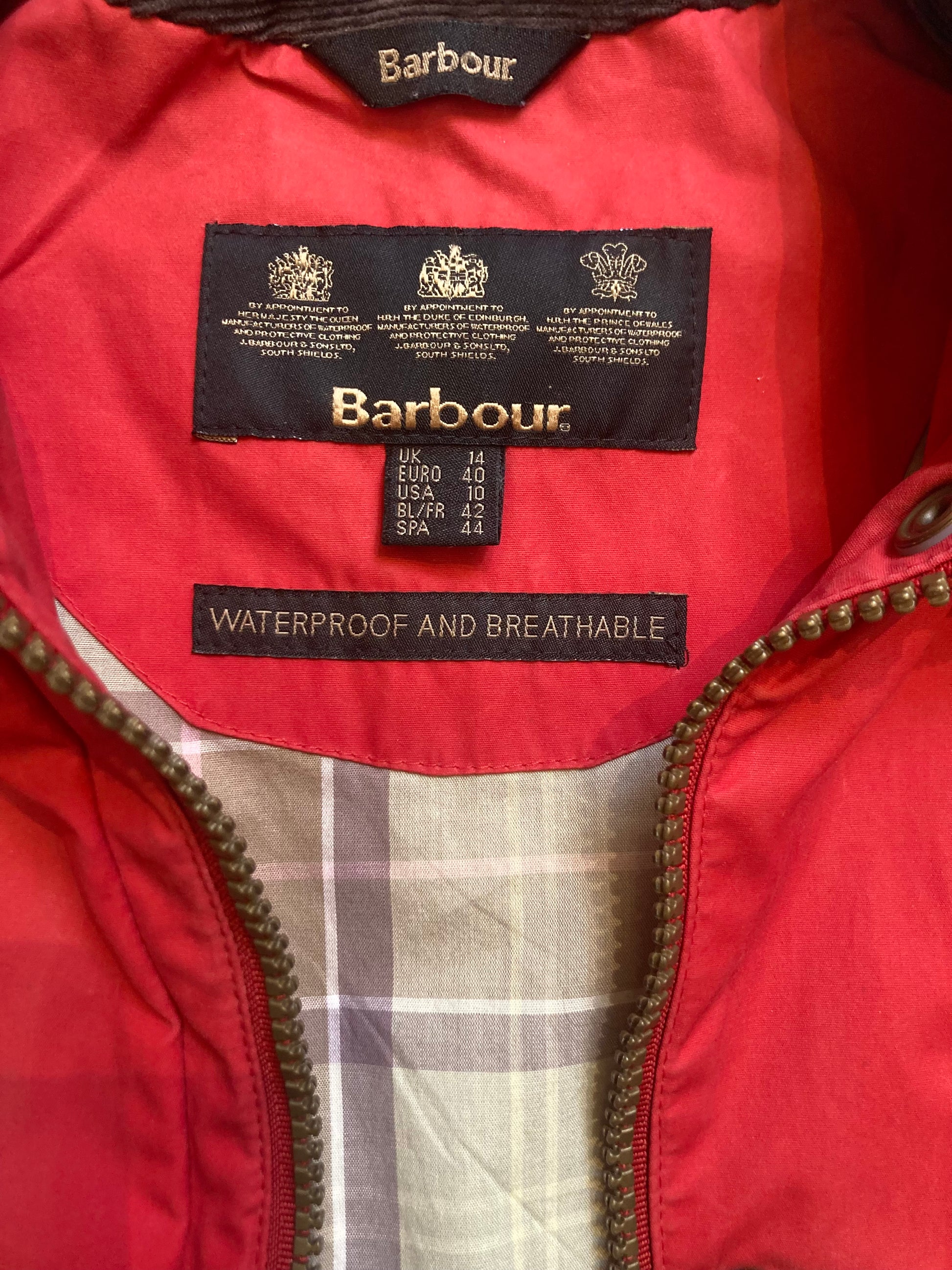 Barbour jacket midi rosso Alice In Vintage