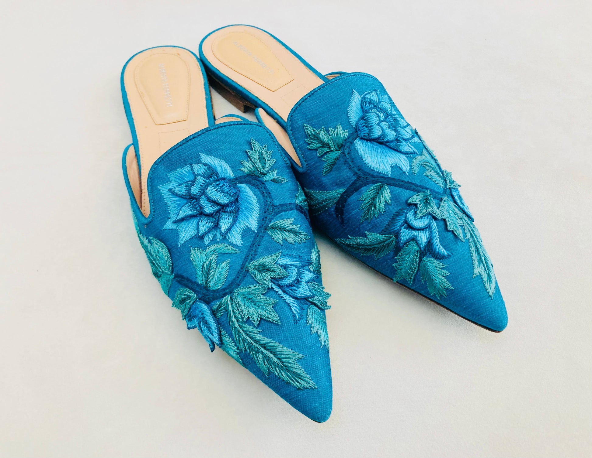 Alberta Ferretti sabot ricamo flower Alice In Vintage