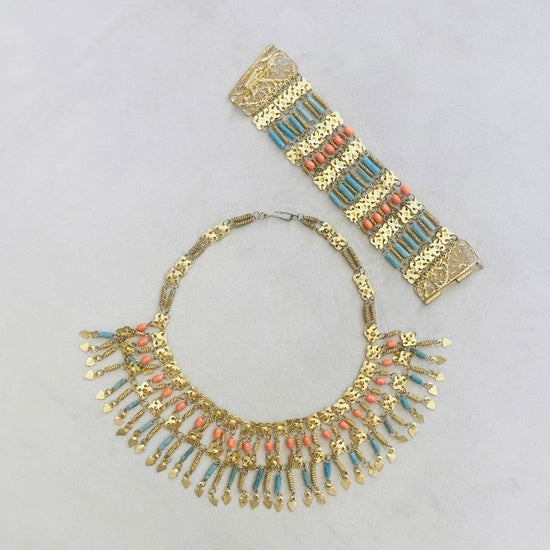 Parure 70s turchesi corallo Alice In Vintage